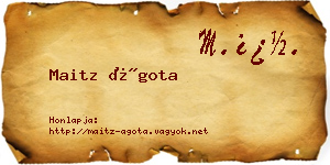 Maitz Ágota névjegykártya
